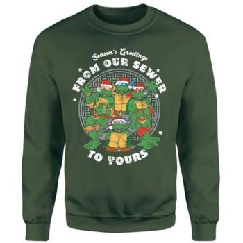 Season’s Greetings Ninja Turtle Sewer Jumper – Green, XL