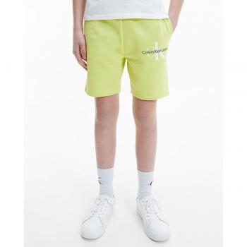 Pantaloni Corti Calvin Klein Glow in the Dark Logo Lemon Lime per 12 anni