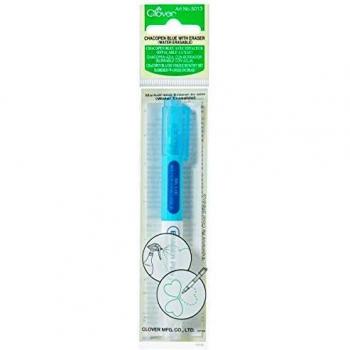Clover Chacopen Water Soluble with Eraser, 7.5L x 1.5W, Blue, White