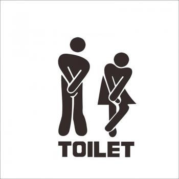 Removable Toilet Sign Decals