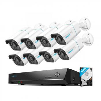 Kit de sécurité vidéo 8MP 4K – Détection intelligente + disque dur 4 To (RLK16‑800B8‑A)