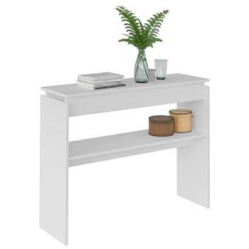 Mueble Recibidor Moderno Creta 100x30x78.5 cm MDF Madera Pino Blanco