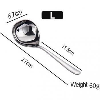 Mirror Polished Stainless Steel Chinese Soup Spoon with Thick Handle