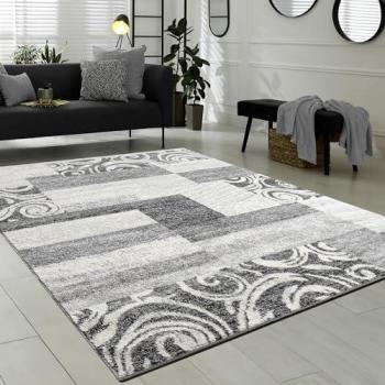 Gris crème tapis de créateur swirl 160x220