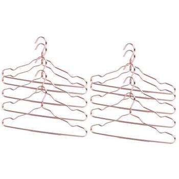 10pcs Skid Resistant Aluminium Alloy Clothes Hangers (Rose Gold)