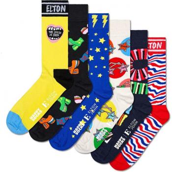Happy Socks Elton John Collection 6 Pair Yellow Socks Unisex