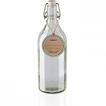Clear 1‑Liter Faceted Glass Bottle – Leifheit