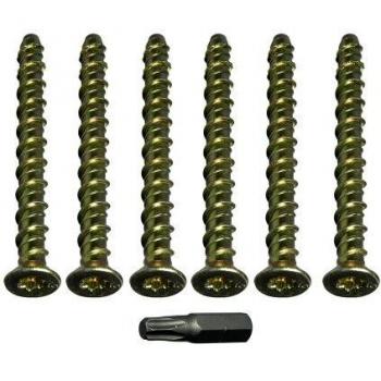 Turbo Concrete M6 Head Bolt 50mm – 96-Count Pack + Bit