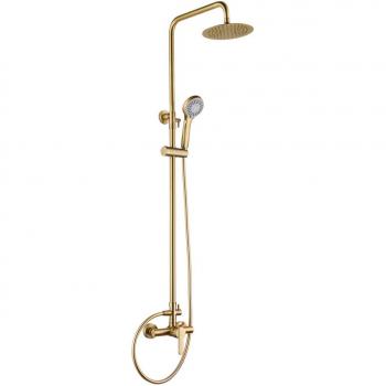 Conjunto de ducha monomando Roma Imex oro cepillado