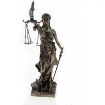 Bronzene Justitia (Göttin der Gerechtigkeit) – 21 cm, Vogler & Veronese