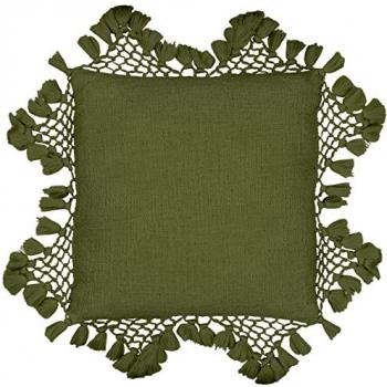 Eco‑Friendly Khaki Macramé Pillow Protector