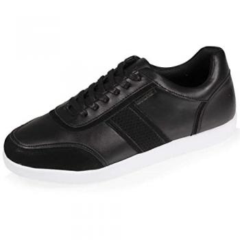 Isotoner Baskets Mix Matières Noir Homme 42