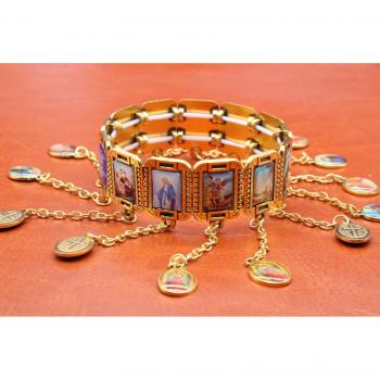 Multi-Drop Catholic Saints Rosary Bracelet