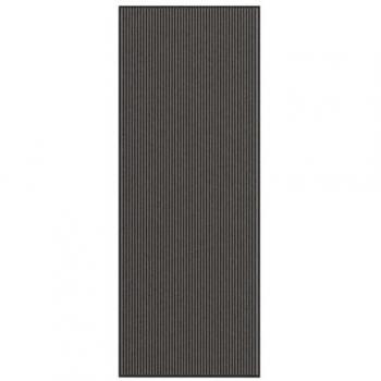 VidaXL 115x300 cm Black and Grey Striped Door Mat