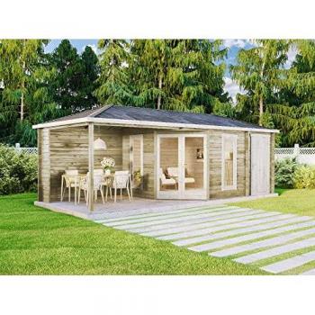 Abri Jardin Liwa‑Alpholz – 28 mm, Paroi Brute, Fenêtre en Bois