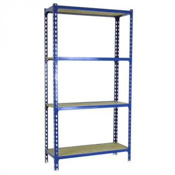 SimonRack MegaPlús 4/300: Estantería de Metal y Madera en Azul (1.5 m x 1.2 m x 0.3 m)