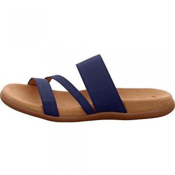 Damen‑Pantolette Gabor 83.702-86 – Blau, Größe 46, trendige Textilmaterial-Gummirückseite