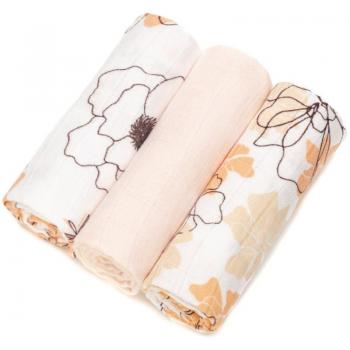T-TOMI Bio-Stoffwindeln aus Bambus Blumen 70x70 cm 3 Stück
