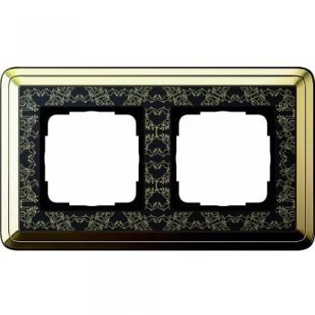 GIRA 2-fach Rahmen ClassiX Art Messing schwarz 0212672