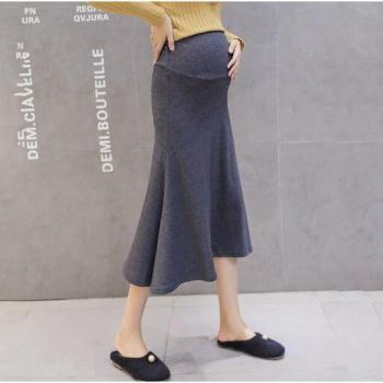 Cotton High Waist Maternity Skirts with Irregular Hem