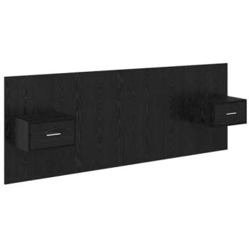 VidaXL Black Oak Woodheadboard & Cabinet Trio (3 Pieces)