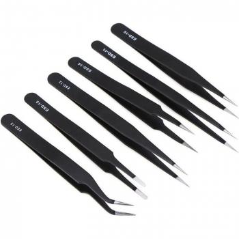 6pcs Stainless Steel Tweezers for Phone Repair Kits