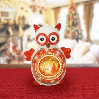Lanterne Décorative Hibou en Céramique 14 cm