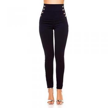 Leggings Blu Marino Alta Vita Stile Nautico