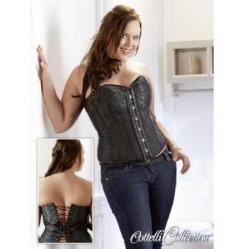 Queen‑Size Straps-Korset – elegante schwarze Corsage mit Rückenverzierung