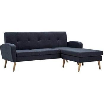 Slate Grey L-Section Sofa – 186×136×79 cm
