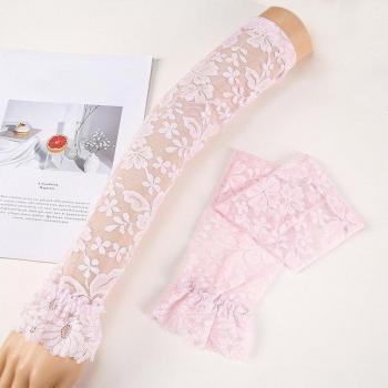 Summer UV Protection Fingerless Lace Gloves for Women