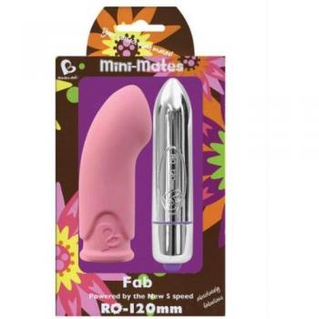 Pink 120mm Bullet Vibe and Mini-Mate Fab Combo by Rocks-Off