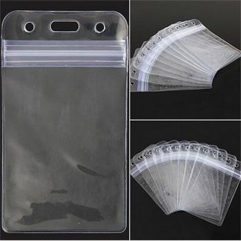 Clear Vertical Name Tag Holder with Zipper 10 Count
