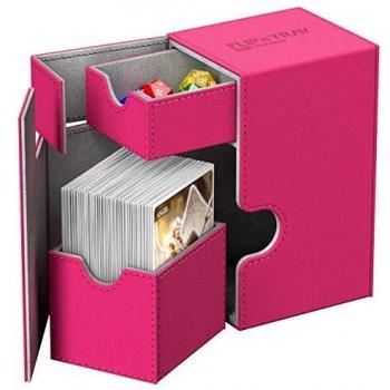 Caja de cartas Ultimate Guard Flip 'n' Tray Xenoskin 80+ Tamaño Estándar Fucsia