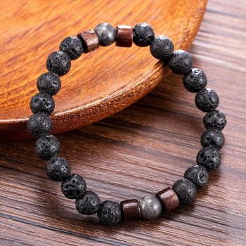 Lava Rock Stone Elasticity Bracelet for Men and Women