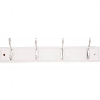 Chrome Hat & Coat Hooks on White Coat Hook Board