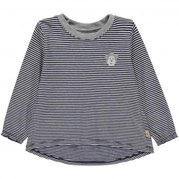 Mädchen-Langarmshirt Navy: Mother Nature Me – Geringelt, Bellybutton-Design
