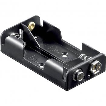Wentronic Soporte para 2 Pilas AA – 11 unidades con fijador botón