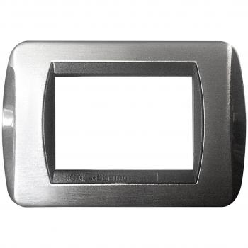 Placca 3P ottone cromato lucido compatibile Living International 646