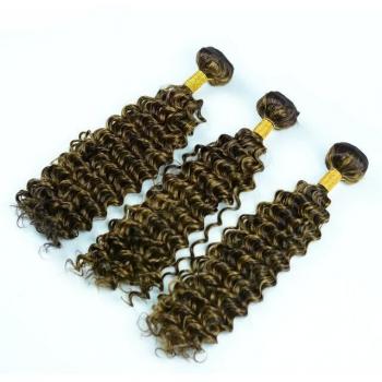 Premium Synthetisch Haar Wieken, T1b27, Hittebestendig, Diepe Golf, Kleur Goud