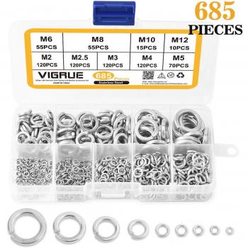 Assortiment Rondelles de Serrure en Acier Inoxydable 304 – tailles M2, M