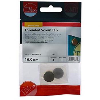 Timco 16mm Solid Brass Screw Cap Set