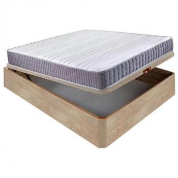 Colchón viscoelástico 19 cm firmeza alta + Canapé abatible madera 3D transpirable 34 cm
