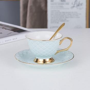 Taza de café con platillo y cuchara 200ML estilo europeo