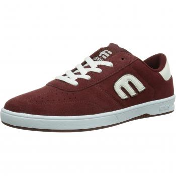 Etnies Burgundy & White Lo‑Cut for Men, Skateboard Shoes UK 10.5
