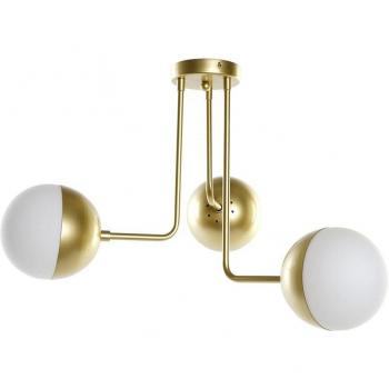 Lámpara techo de cristal y bolas doradas DKD