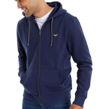 Men’s Navy Cotton Blend ‘Tangerine’ Zip Hoodie (Medium)