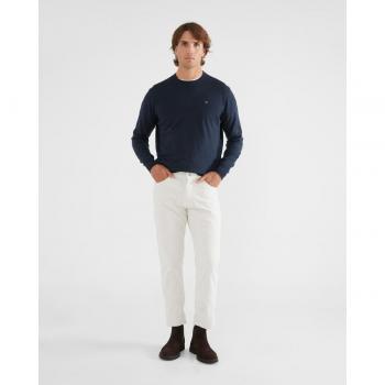 Pantalón de pana para hombre con corte slim color piedra