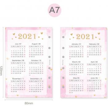 Cute 6-Hole Calendar Index Dividers for A5 A6 A7 Notebooks