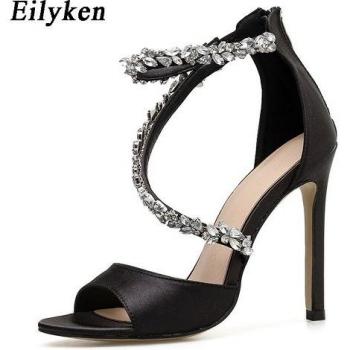 Eilyken Women's Rhinestone Zipper Sandals